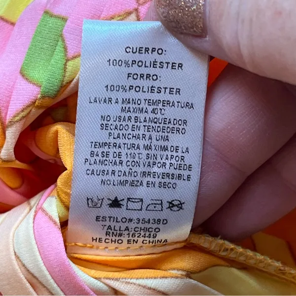 Milk & Honey Brightly Colored Geometric‎ Pattern Pleated Halter Dress Small NEW - Image 5