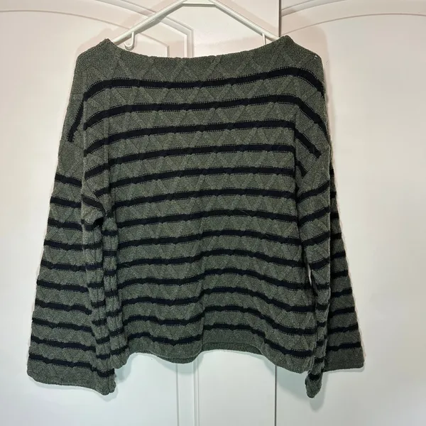 Ciao Lucia Green Striped Chunky Merino Wool‎ Cable Knit Michele Sweater XS Green - Image 5