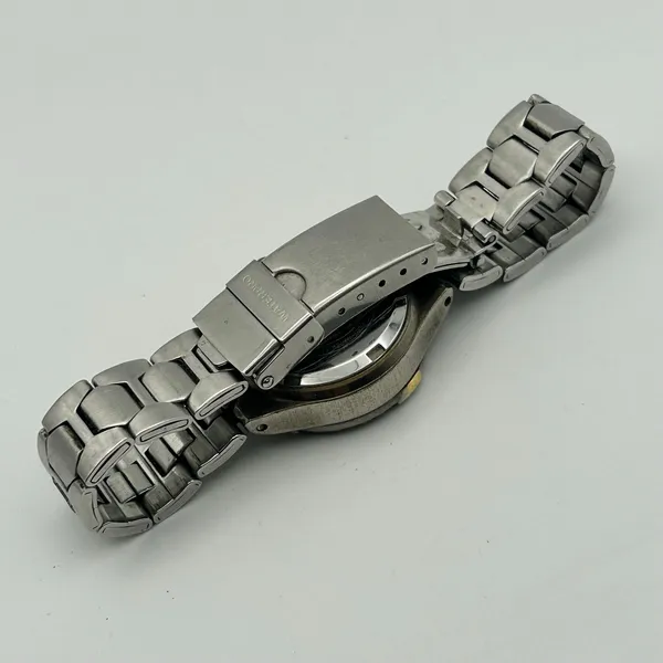 Vintage Guess Waterpro 50M Ladies Watch Silver Tone Hex Link Bracelet White Dial - Image 6