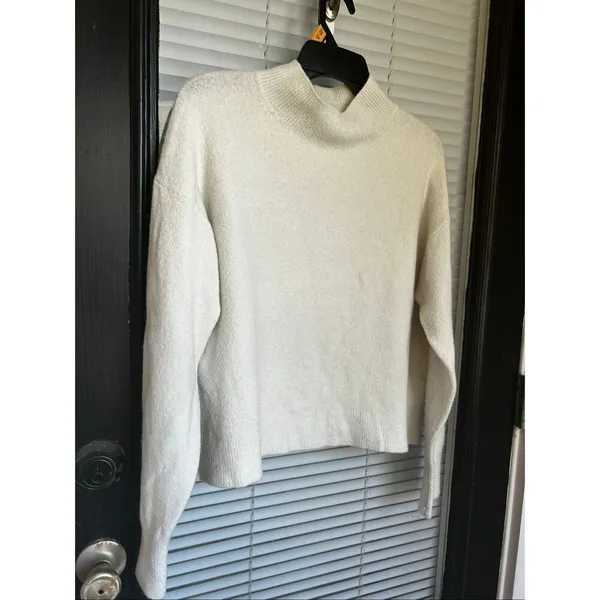 JCrew Wool Blend Extra Soft Pullover Sweater Ivory M Size M - Image 6