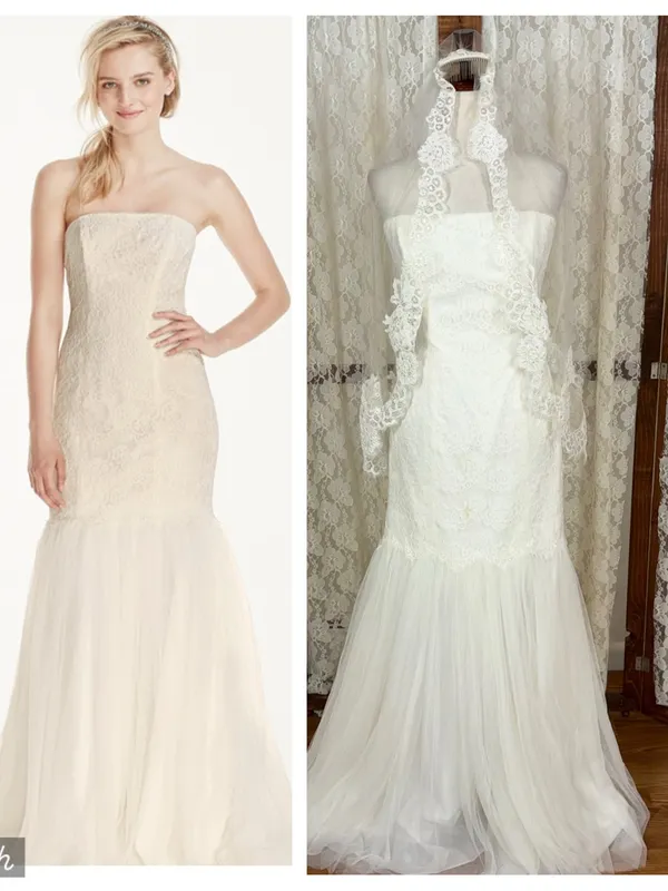 Gorgeous Galina Strapless Tulle Wedding Gown & Veil - Image 2