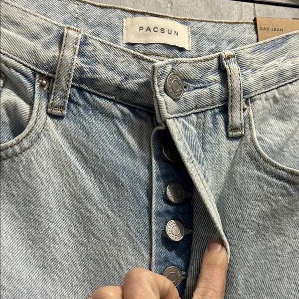PacSun High Rise Dad Jeans Light Wash Straight Leg 90s Model Off Duty Siz 25 NWT - Image 12