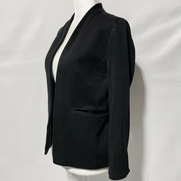 J Crew Stretch Twill Slim Fit Open Front Going Out Blazer CC274 Black Size 2 - Image 9