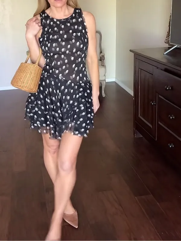 Free People Raven Printed Mini Dress in Night Combo M - Image 6