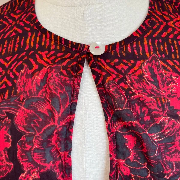 Free People Boho Red Warm Tones "Gotta Have‎ You" Tiered Tunic Blouse Size XS - Image 6