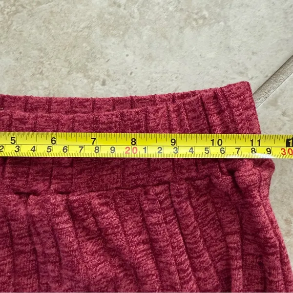 Anthropologie Pauline Midi Sweater Skirt Red Rouge Ruffled Ribbed Size XS - Image 7