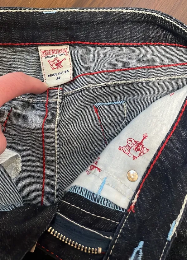 WLHJ58FE2 Americana Chain Dark Rinse Rolled Capri Jeans $209 EUC 28 - Image 10