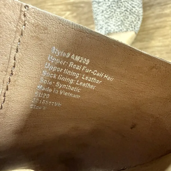 Madewell Clog Mule Sandals Womens 8 Spotted Calf Hair Wood Heel Slides Boho Chic - Image 10