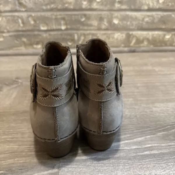 Dansko Balance Beige‎ Leather Ankle Bootie Zip Buckle Round Toe Women's 8 38 - Image 4