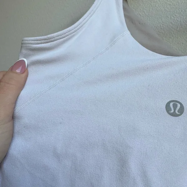 Lululemon Align Tank White Linen Cropped Strappy Nulu Fabric Size 8 A / B Cup - Image 5