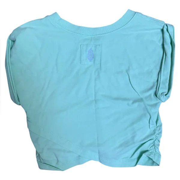 Free People Hot Shot Crossover Mint Green Ruched Short Sleeve Top - Image 5
