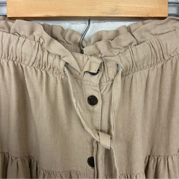 Universal Thread Tan Button Front Linen Blend Skirt Size L - Image 6