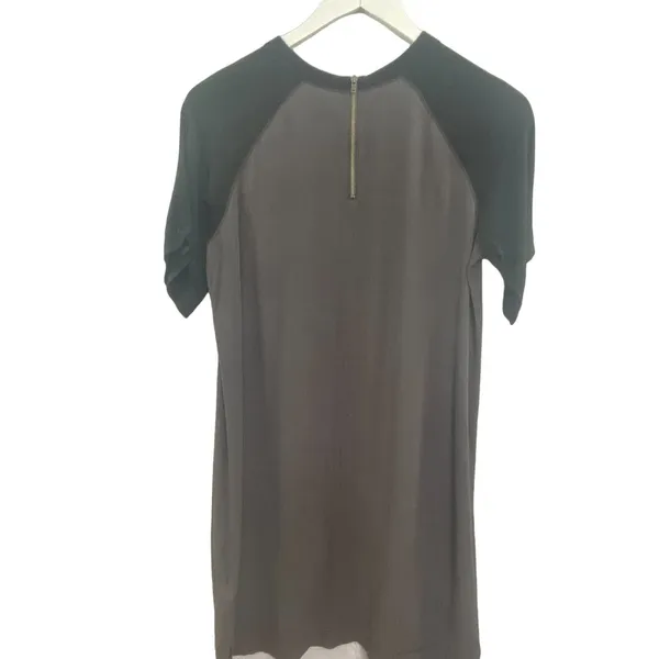 Madewell T-Shirt Mini Dress Short Sleeve Colorblock Gray‎ Black Women XS - Image 4