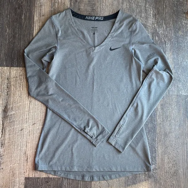 Nike Pro Core Fitted Long-Sleeve T-Shirt Sz M - Image 2