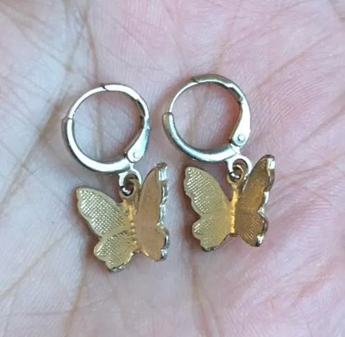 Free People 14k Gold Butterfly Earrings - Image 5