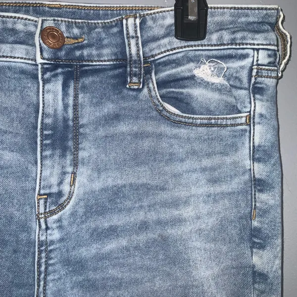 American Eagle Next Level Stretch Crop Jegging Distressed Ripped Blue Jeans 10 - Image 4