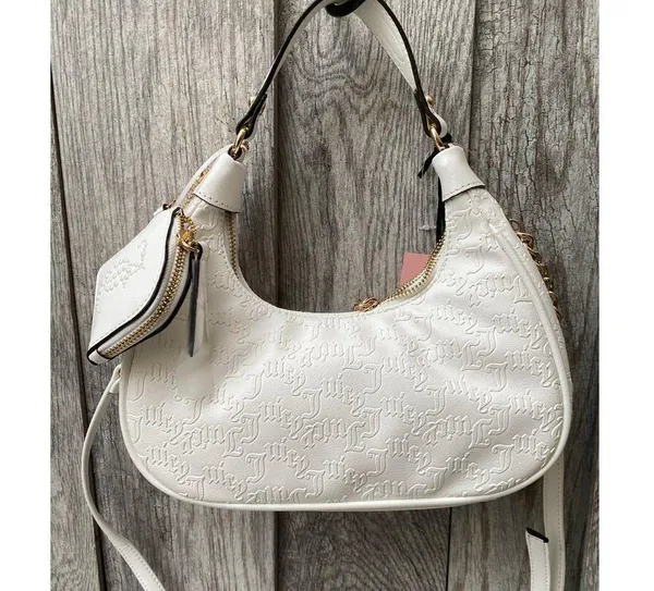 Juicy Couture | White Shoulder Bag with Coin Pouch & Chain Detail - Image 4