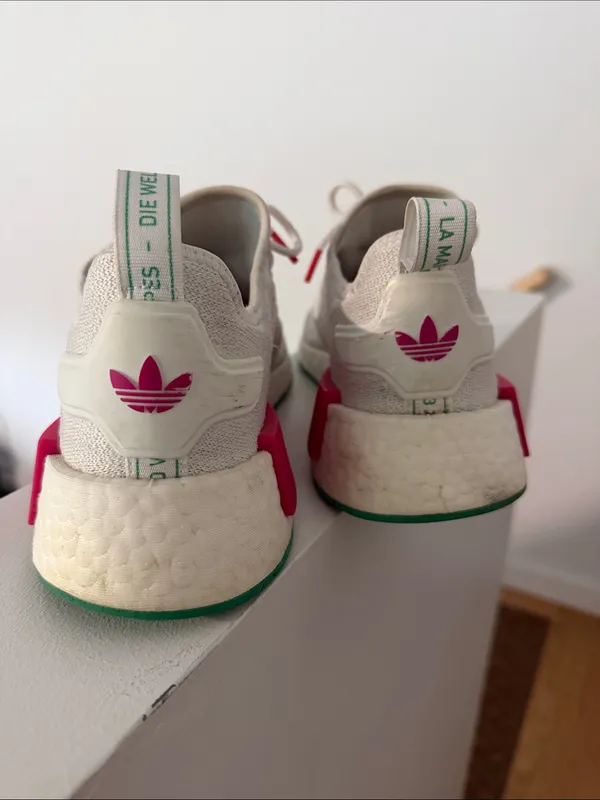 Adidas Off-White & Pink NMD_R1 Sneakers - Image 2