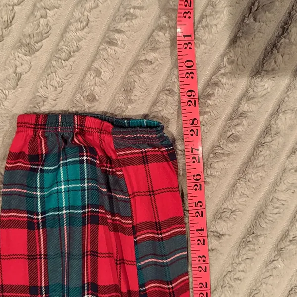 Joyspun‎ Womens Holiday Plaid Pajama Set Cheers Red Green L 12-14 JS4395051SA - Image 5