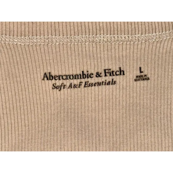 Abercrombie & Fitch Soft A&F Essentials Tan Ribbed Knit Cropped Tank Top Size M - Image 3