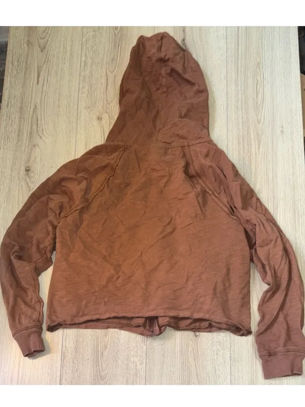 Victoria’s Secret pink brown zip up sweatshirt hoodie sweater - Image 2