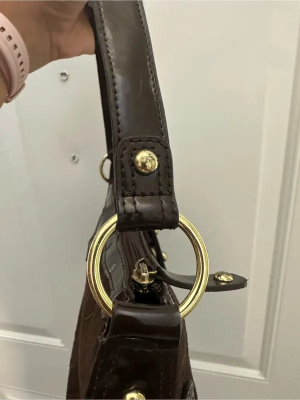 Y2K Vintage XOXO Brown Shoulder Bag with Gold Accent - Image 8