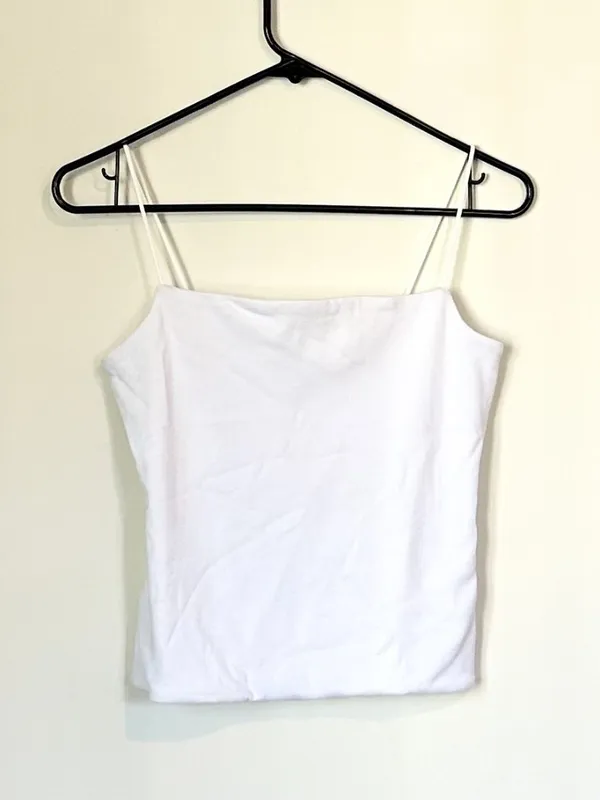 NWT Madewell White Squareneck Tank Top - Size: Medium - Image 2