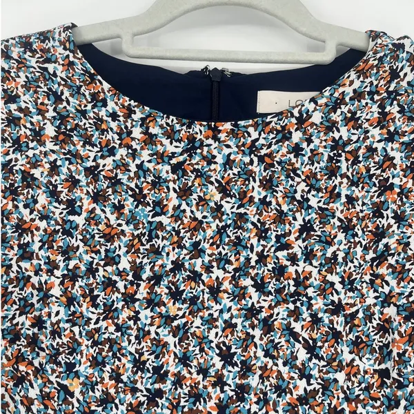 Loft Ditsy Floral Midi Dress Sz 4 Cottagecore Boho Fall Artsy Office 3/4 Sleeve - Image 3
