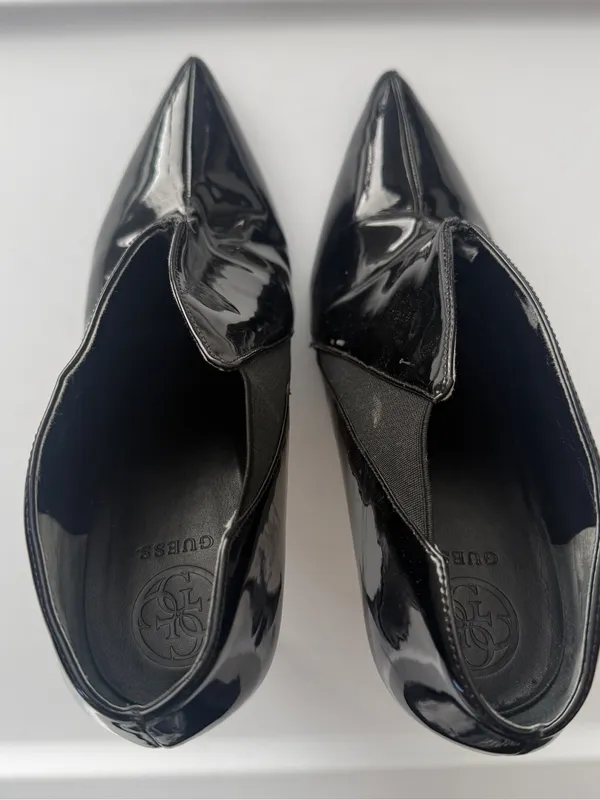 Guess Black Faux Patent Pointed-Toe Stiletto Heels - Women's Dress Pumps 8.5M - Image 2