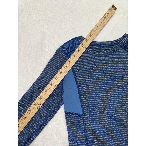 Lululemon Run Ice Queen Slope Stripe Limitless Blue long sleeve size 6 - Image 6