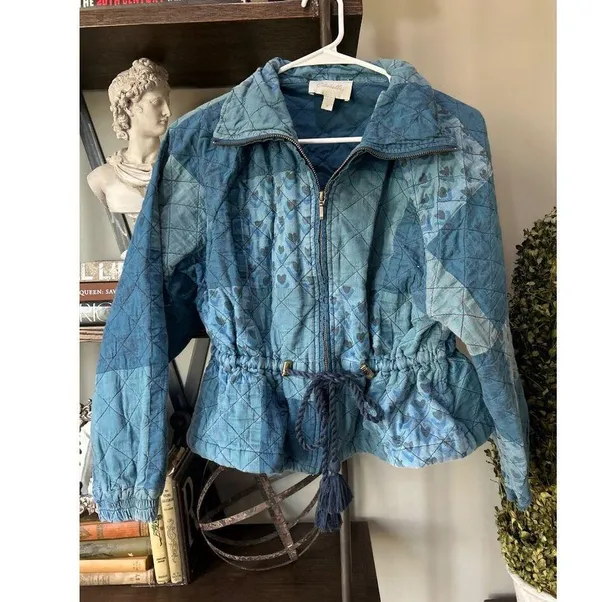 Cleobella Quilted Patchwork Lightweight Jacket Indigo Womens Size Small - Image 8