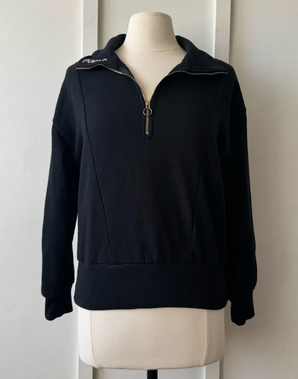 A New Day Black Quarter-Zip Women’s Sweatshirt Medium - Image 7