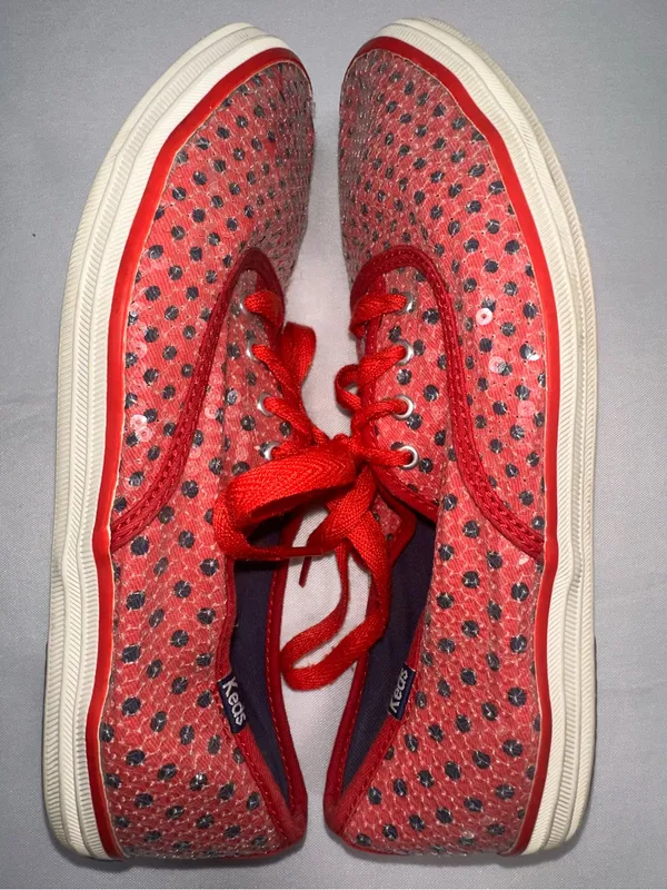 Keds Taylor Swift Red Sequin Polka Dot Sneakers Womens Size 7.5 RED Era - Image 7