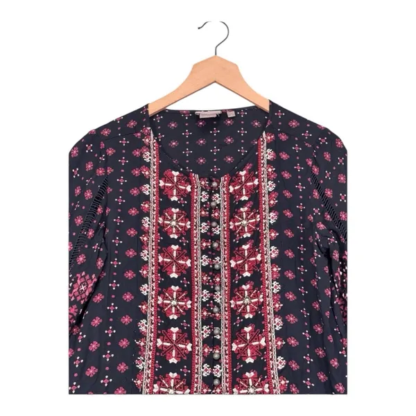 Anthropologie‎ Dress Small Womens Vanessa Virginia Embroidered Button Front Mini - Image 4