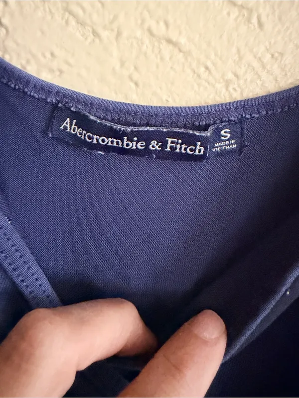 Abercrombie & Fitch Navy Wrap-Front Spaghetti Strap Romper - Image 2
