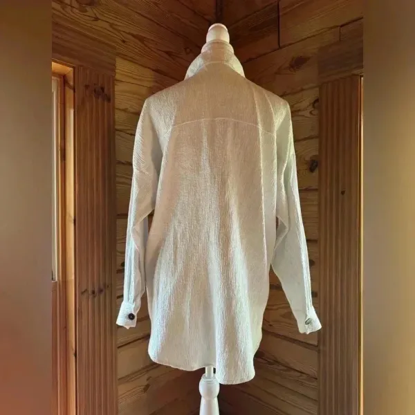 Zara White Oversized textured shacket size XS​ - Image 4