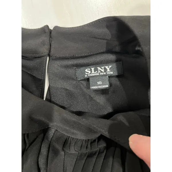 New w tags! SLNY black maxi long‎ dress size 10 - Image 3