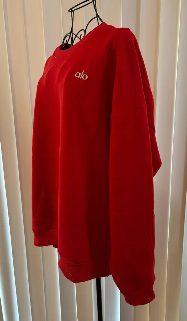 Alo Accolade Crewneck Pullover - Bold Red - Image 4