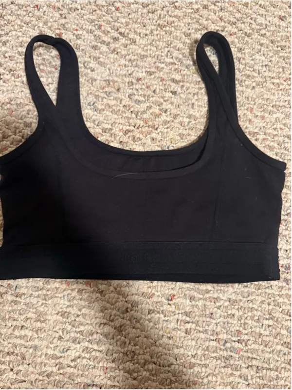 KITH Laila Double Scoop Black Sport Lounge Bra Logo Tape- Size Medium - Image 9
