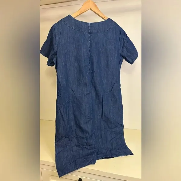 NWOT Martha Stewart Short Sleeve Denim Shift Dress- XS - Image 4
