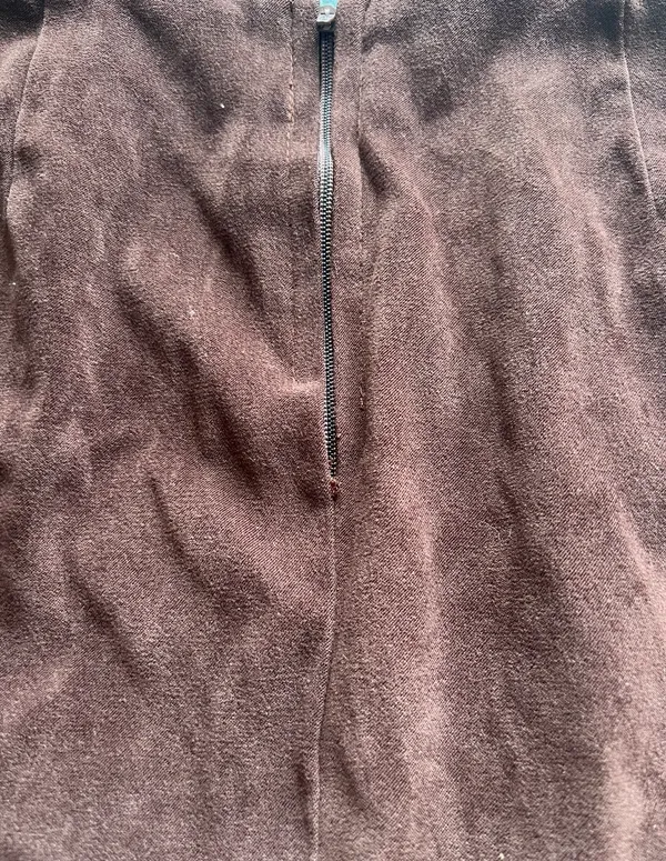 1990s Genuine Suede Brown Minimalist Micro Mini Skirt 32 (XS/S) - Image 5