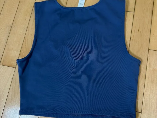 Yogalicious High Neck Crop Top Athleisure Athletic Top Steel Blue Size Medium - Image 6