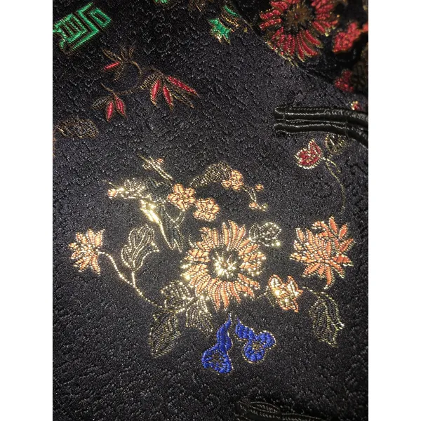 Fredericks of Hollywood Top Jacket Asian Design Damask Vintage 70s Jacket Black - Image 2