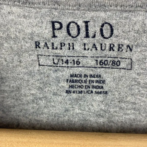 Ralph Lauren Polo Gray Long Sleeve Crew Neck Tee T Shirt Top L - Image 4