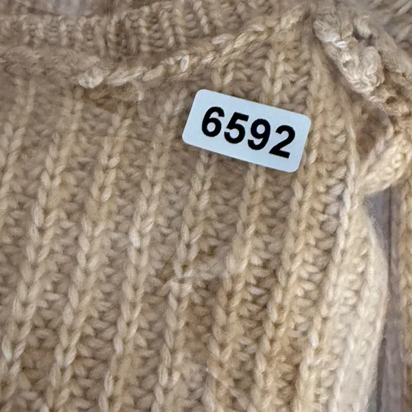 ASOS‎ DESIGN Tall Camel Ribbed Chunky Knit Open Front Balloon Sleeve Cardigan 6 - Image 8