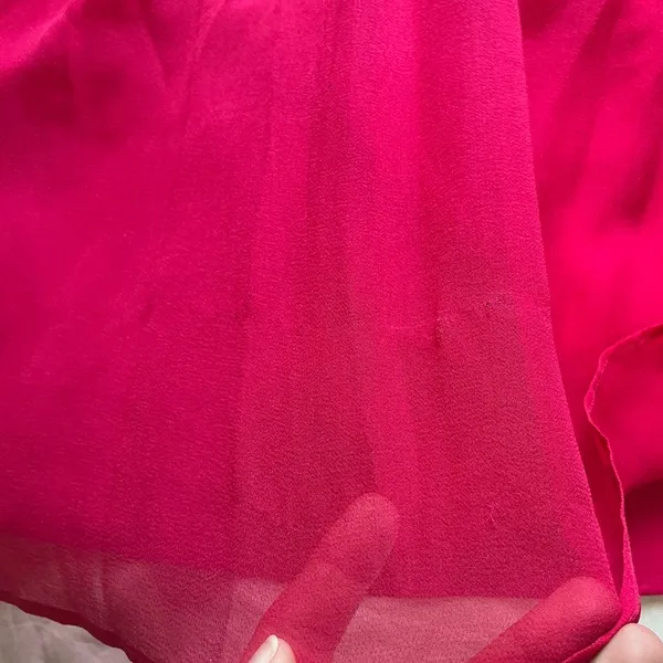 Alice + Olivia Chiffon Silk Mini Dress Small/Medium Hot Pink - Image 10