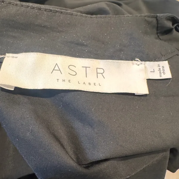 ASTR‎ The Label Shelby Dress Black Puff Sleeve Open Back High Neck Maxi Large - Image 3