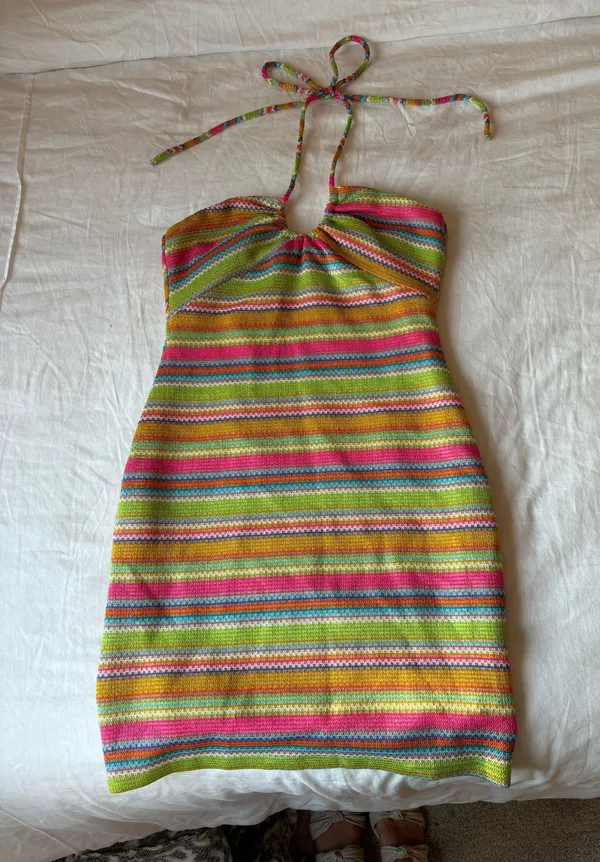 Bailey Rose Striped Mini Dress Multi Size M - Image 2