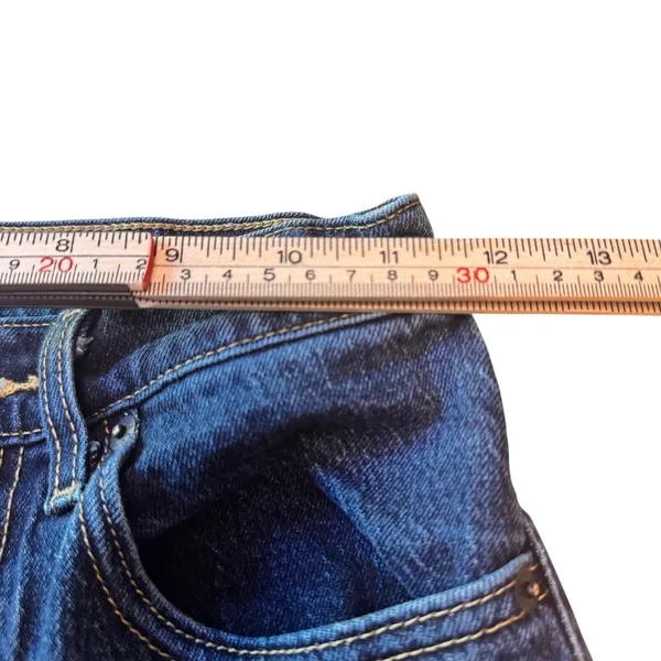 Levi’s Premium 70s High Slim Straight Jeans 23 Big E Dark Wash Button Fly Denim - Image 7