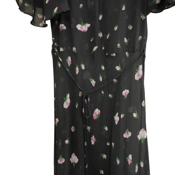 Betsey Johnson‎ Vintage Urban Outfitters Black Rosebud Sheer Floral Maxi Dress - Image 11